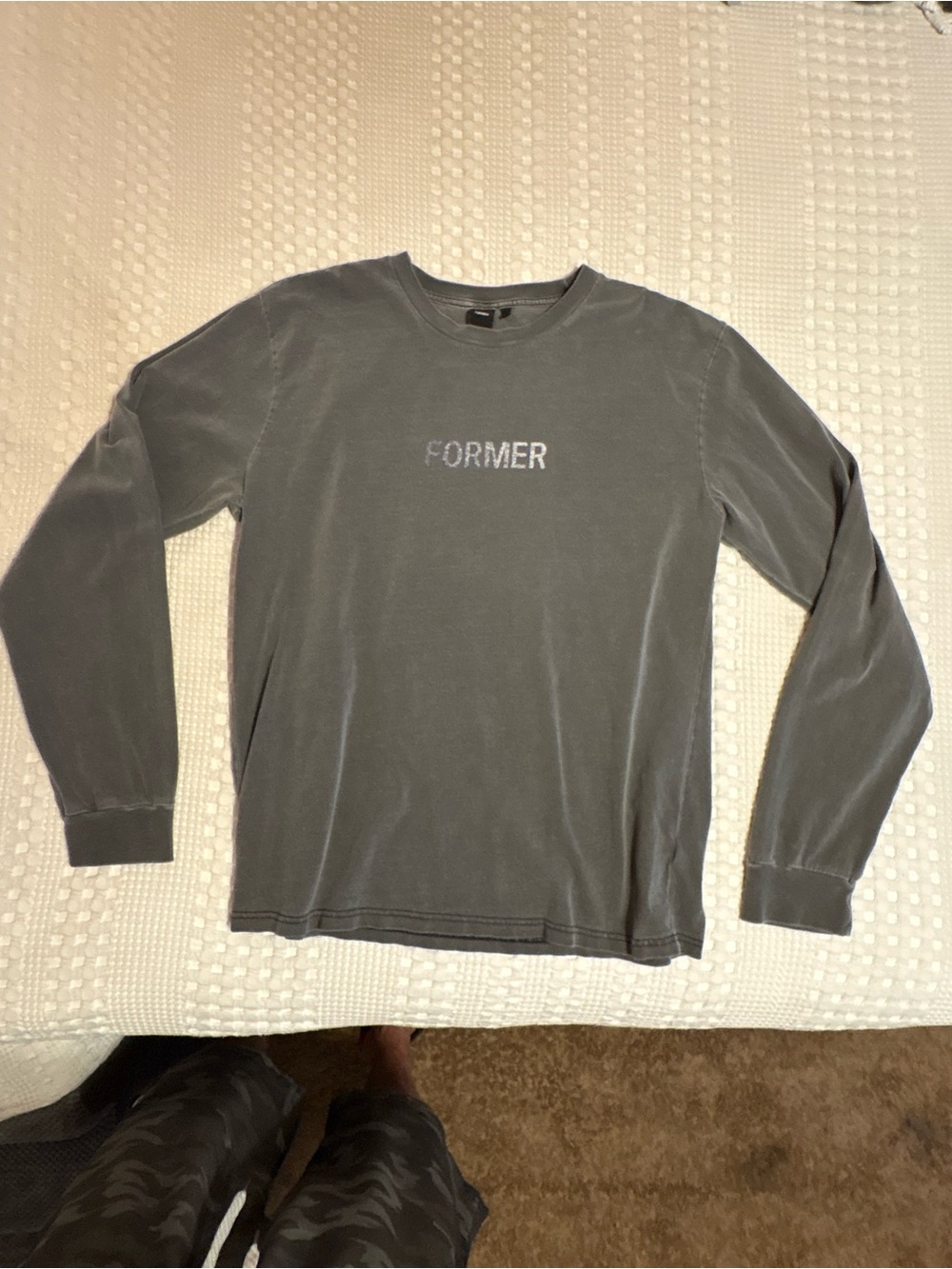 Former Merchandise Men's Long Sleeve Crew Tee - Charcoal - XL